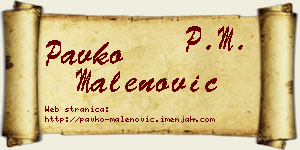 Pavko Malenović vizit kartica